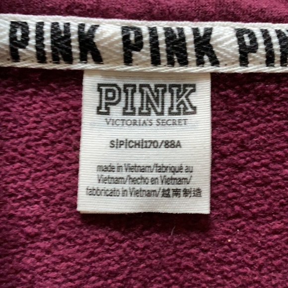 PINK Maroon Half Zip Sweatshirt - Picture 3 of 3